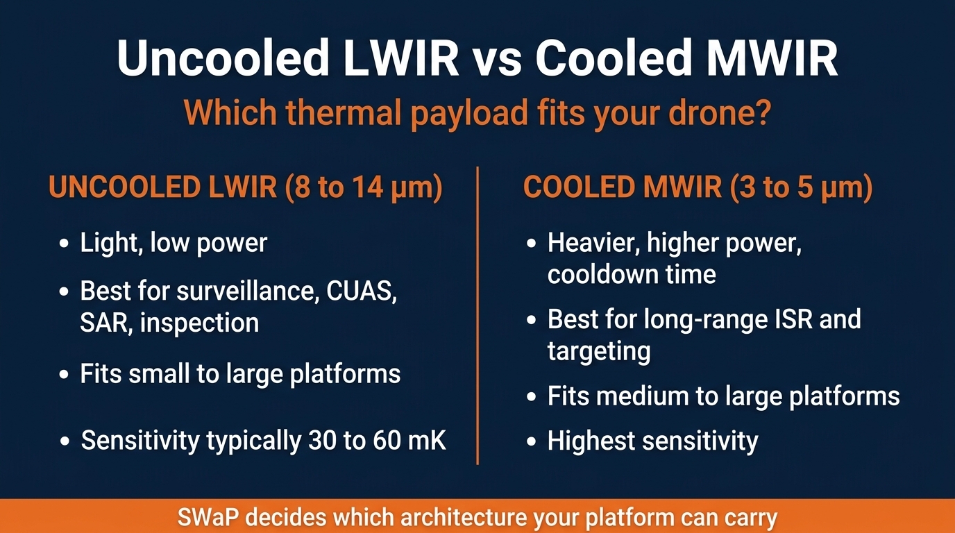Uncooled LWIR vs Cooled MWIR