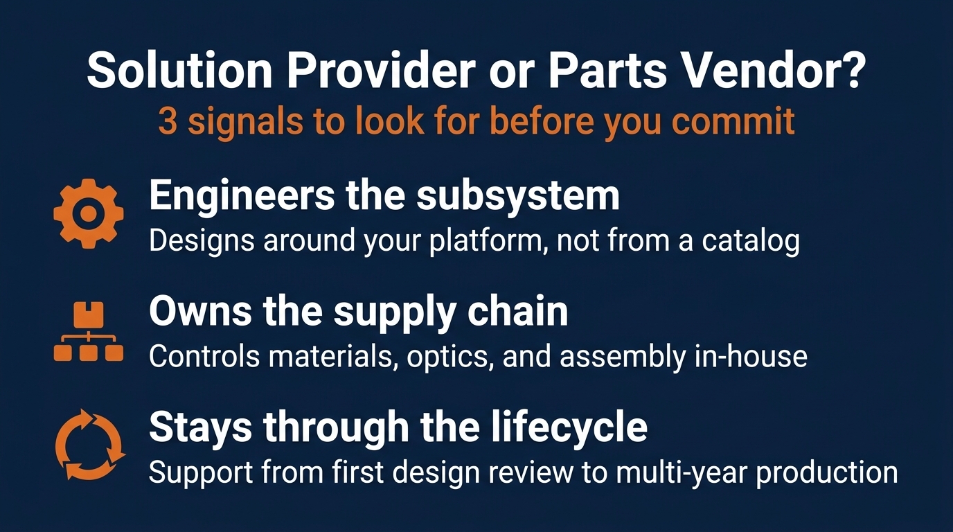 Solutions provider or parts vendor